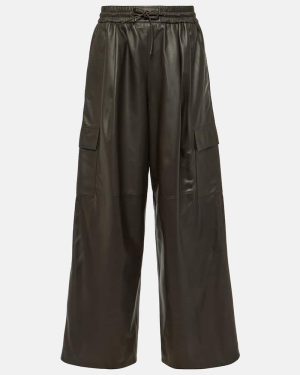 Yves Salomon Leather cargo pants