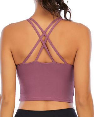 ZAIQUN Women Padded Sports Bra Wirefree for Fitness Workout Black