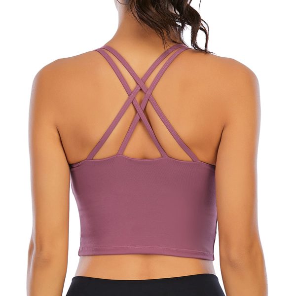 ZAIQUN Women Padded Sports Bra Wirefree for Fitness Workout Black