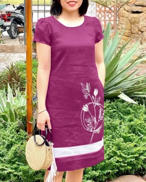ZANZEA Summer Women Vintage Short Sleeve O-Neck Floral Embroidery Dresses Casual Shift Dresses