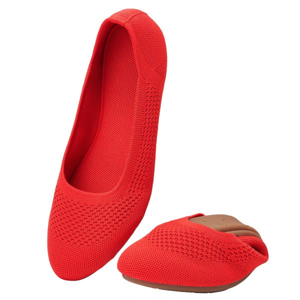 ZZS Women's Ballerinas Slip On Knit Dress Shoes Pumps Shoes Round Toe