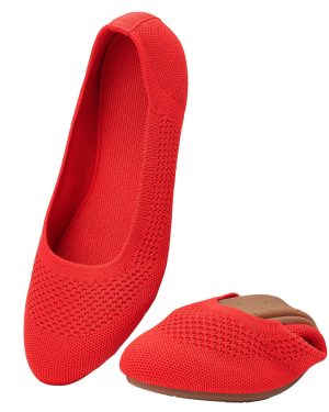 ZZS Women's Ballerinas Slip On Knit Dress Shoes Pumps Shoes Round Toe