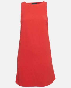 Zadig & Voltaire Red Crepe Cut-Out Detail Sleeveless Mini Raff Dress XS
