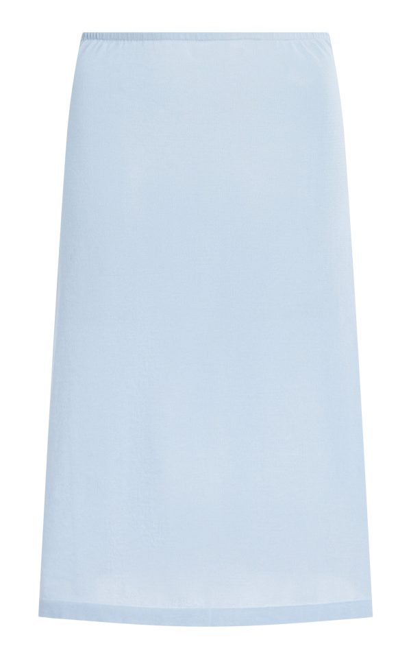 Ziah - Knit Organic Cotton Midi Skirt - Blue - S - Moda Operandi