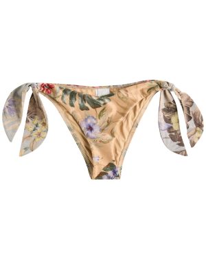 Zimmermann Coco Metallised-print Bikini Briefs - Multi Floral - 3 (UK 14 / L)