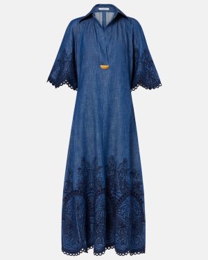 Zimmermann Coco embroidered denim maxi dress