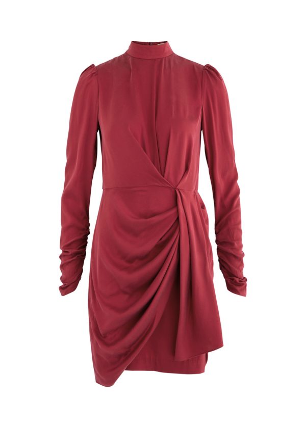 Zimmermann Draped Stretch-silk Satin Mini Dress - Bordeaux - 2 (UK 12 / M)