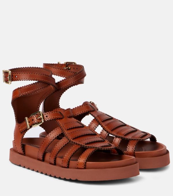 Zimmermann Goldie leather gladiator sandals