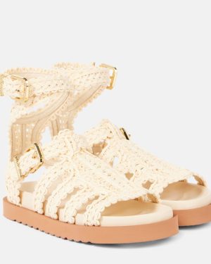 Zimmermann Goldie raffia gladiator sandals