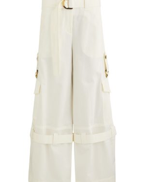 Zimmermann Illuminate Wide-leg Cotton Cargo Trousers - Ivory - 2 (UK 12 / M)