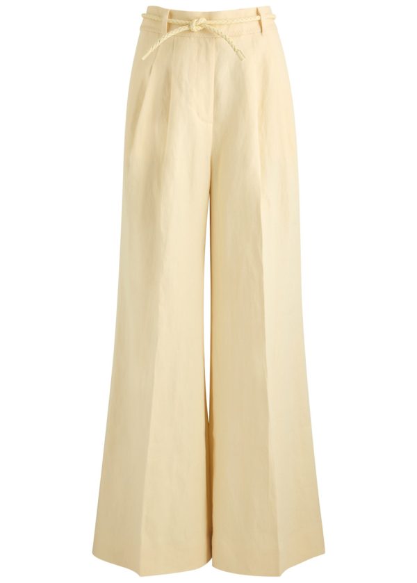 Zimmermann Illuminate Wide-leg Linen Trousers - Yellow - 1 (UK 10 / S)