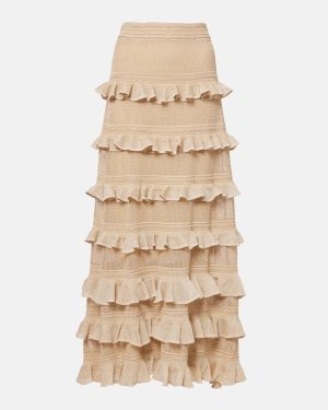Zimmermann Illuminate ruffled tiered maxi skirt