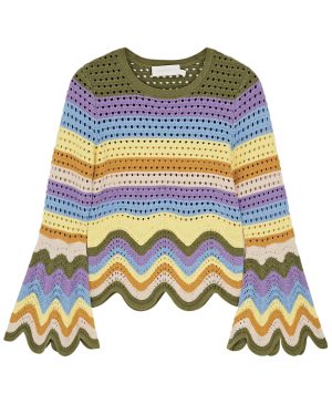 Zimmermann Raie Striped Open-knit top - Multicoloured - 1
