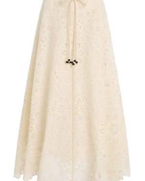 Zimmermann - Rhiannon Lace Maxi Skirt - Ivory - 0P - Moda Operandi