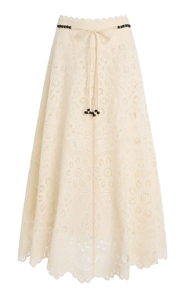 Zimmermann - Rhiannon Lace Maxi Skirt - Ivory - 0P - Moda Operandi