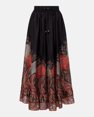 Zimmermann Rhiannon ruffled silk maxi skirt