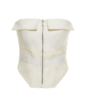 Zip-up Canvas Corset Top