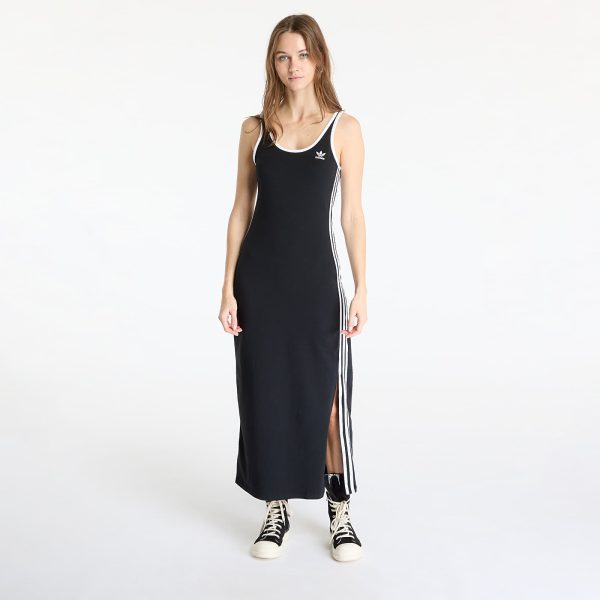 adidas Adicolor 3 Stripes Tank Dress Maxi Black/ White XS