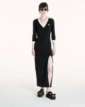 adidas Adicolor Classics 3-Stripes Maxi Dress Black XS