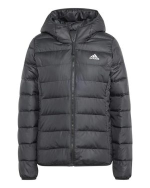 adidas Essentials Light Down Hooded Jacket Womens - Black