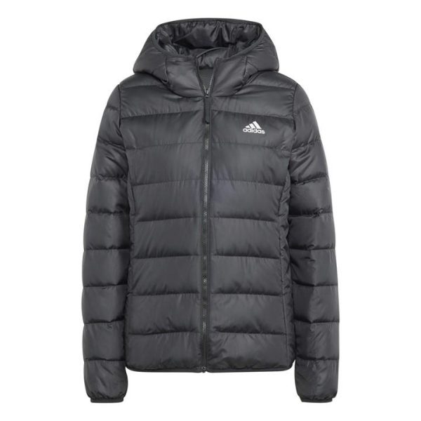 adidas Essentials Light Down Hooded Jacket Womens - Black