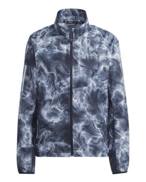 adidas Own the Run Allover Print Running Windbreaker Womens - White