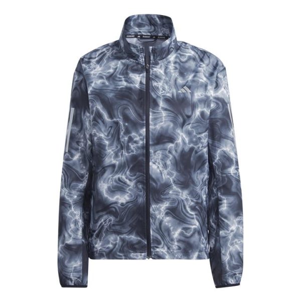 adidas Own the Run Allover Print Running Windbreaker Womens - White