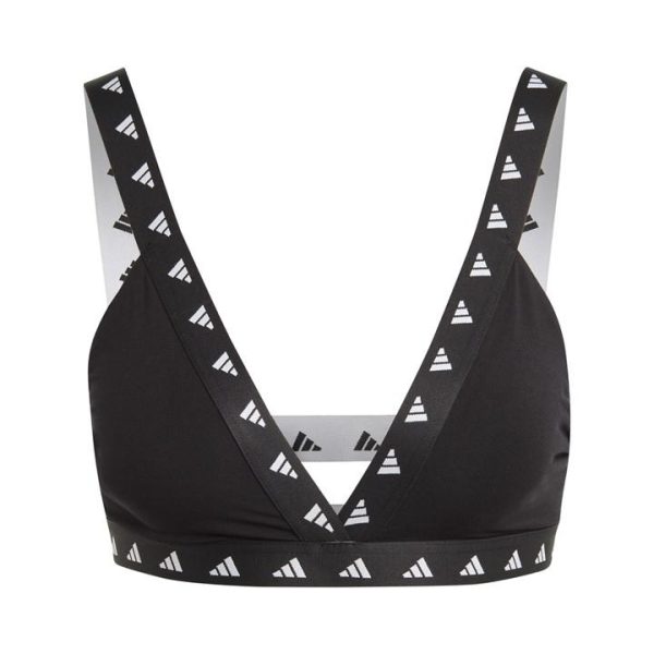adidas Purebare Light-Support Bra Womens Low Impact Sports - Black