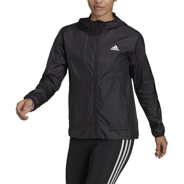 adidas Women's Logo Running Windbreaker Black/White Small