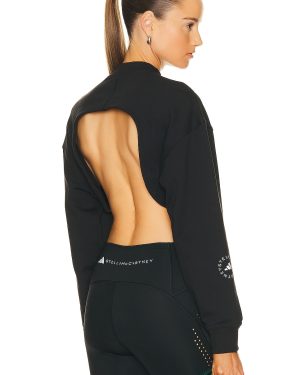 adidas by Stella McCartney True Casuals Cropped Sportswear Sweatshirt in Black - Black. Size S (also in XS).