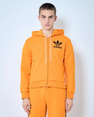 adidas by Wales Bonner Track Hooded Zip-up Sweatshirt - Sweatshirts Orange S