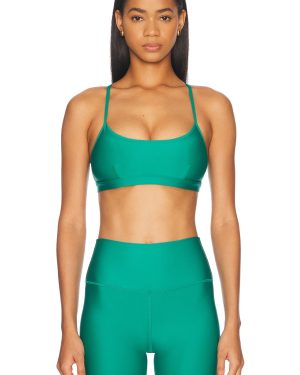 alo Airlift Intrigue Sports Bra in Spruce Green - Teal. Size S (also in XS).