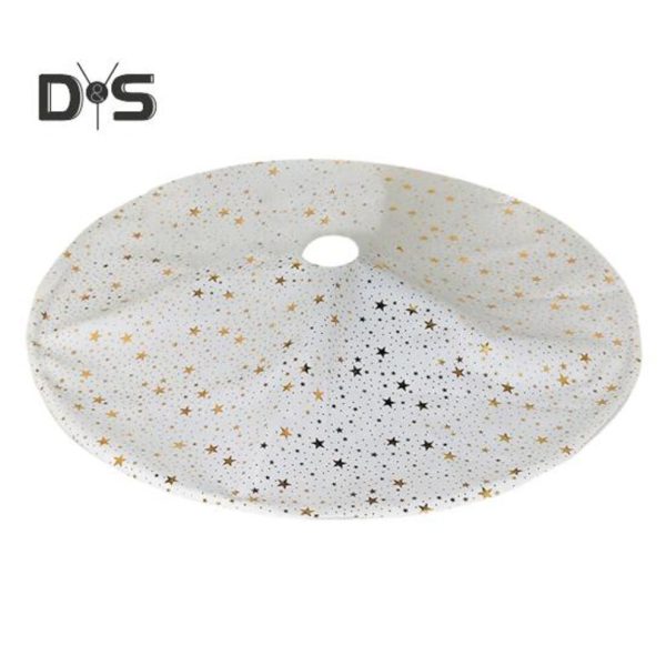 (as the picture, Pentagram) Christmas Tree Skirt Moon Star Snowflake Tree Skirt Double-layer Winter Holiday Tree Decor Home Rug For Pencil Xmas Tree