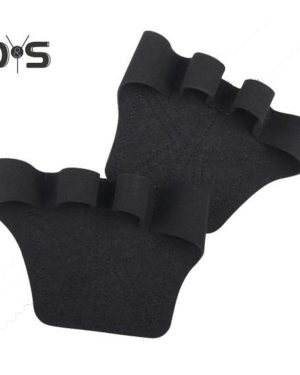 (black) 1 Pair Weightlifting Gym Grip Pad Hand Grip Protector 4 Fingers Gym Workout Gloves For Fitness Gym Double-layer Non-slip Sports Fitness Access