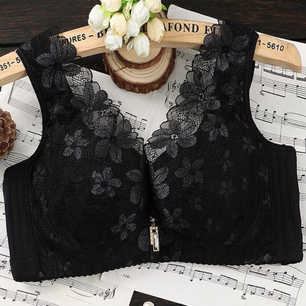(black, 105D) Large Size Women Ultra Thin Minimizer Brassiere Unpadded Underwire Gather Bra Sexy Lace Lingerie
