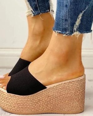 (black, 40) Fashion 2021 New Summer Women's Sandals Peep-Toe Shoes Woman High-Heeled Platfroms Casual Wedges For Women High Heels Shoes