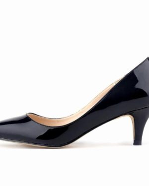 (black, 42) Classic Sexy Pointed Low Med Kitten Heels Women Pumps Shoes Spring Brand Design Wedding Dress