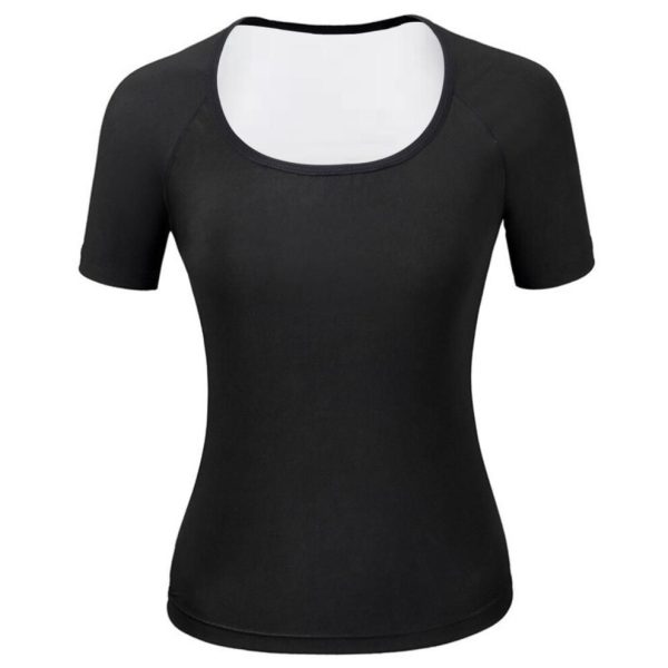(black,silver, L/XL) Sauna Shirt For Women Short Sleeve Sweat Suit Compression Shirts Sauna Workout Tank Top Body Shaper Slimming Underwear Fitness Sh
