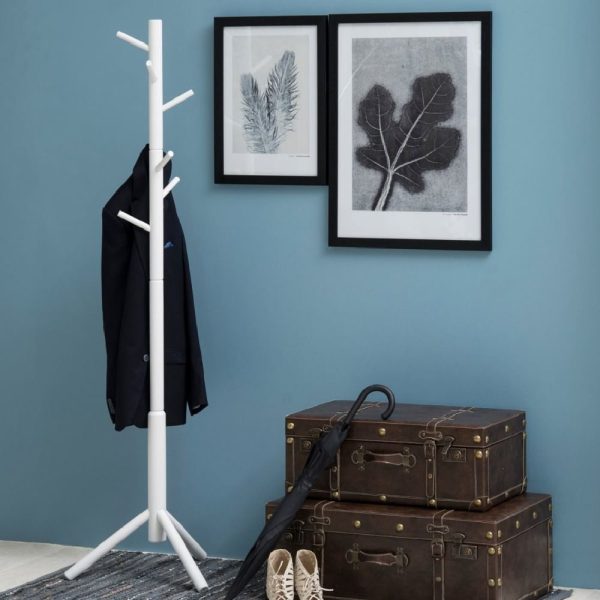 bristow wooden coat hanger stand in white