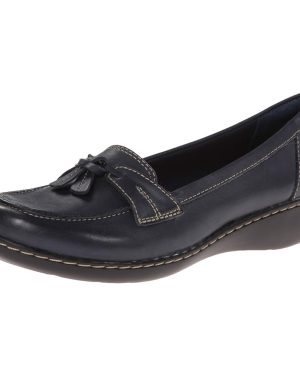 clarks womens Ashland Bubble loafers shoes Navy 9 X-Wide US