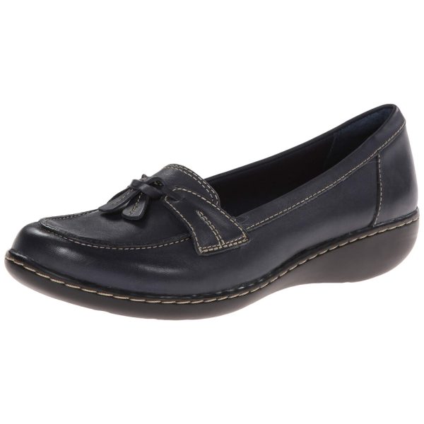 clarks womens Ashland Bubble loafers shoes Navy 9 X-Wide US