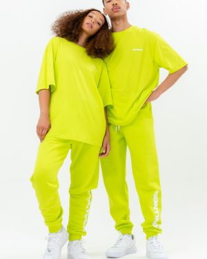 continu8 neon green joggers