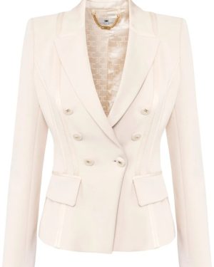 crepe satin blazer