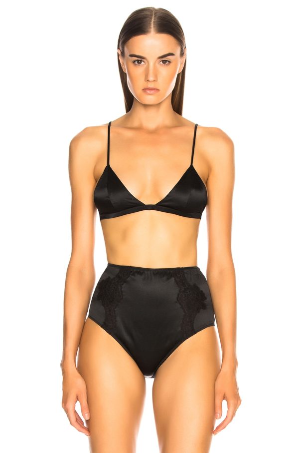 fleur du mal Luxe Bra in Black - Black. Size L (also in M, S, XS).