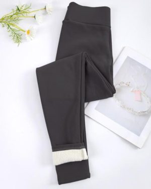 (gray, S) Women Winter Warm Leggings Thick Velvet Tights High Waist Hip Liftting Lamb Wool Pants Elastic Trousers