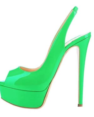 (green, 36) New Women's Pumps Stilettos 14CM Platform Super High Heels Sexy Open Toe Sandals Gladiator Party Dress Women Shoes Large Size 44