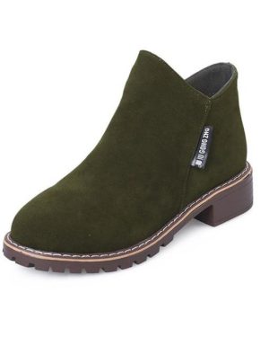 (green, 36) Women 2023 Martin Boots Autumn Winter Boots Ladies Ankle Boots Heels Shoes Woman Suede Leather Boots Casual Boots