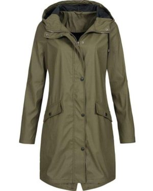 (green, L) Women Raincoats Jacket Coats Transition Jackets Sunsets Long Autumn Winter Windbreaker Waterproof Sports Hiking Jackets