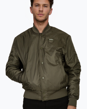 hype adults green scribble bomber jacket