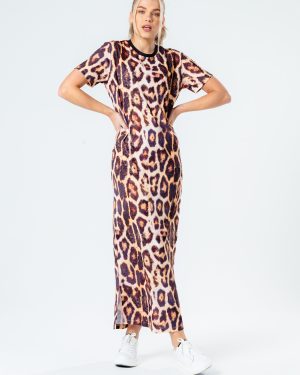 hype leopard women's maxi dress